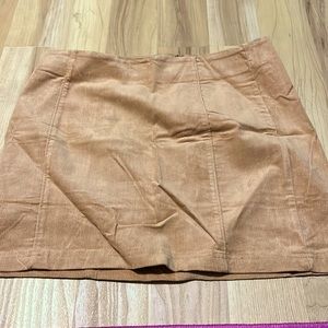 Tan/orange corduroy mini skirt